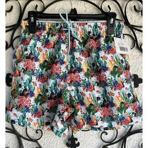 Happy Hour Aquarium Print Swim Shorts - Size Small - Multicolored